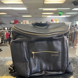 Fawn Design Black Backpack with Gold Zippers